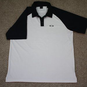 Oakley Black and White Polo, Men's XL